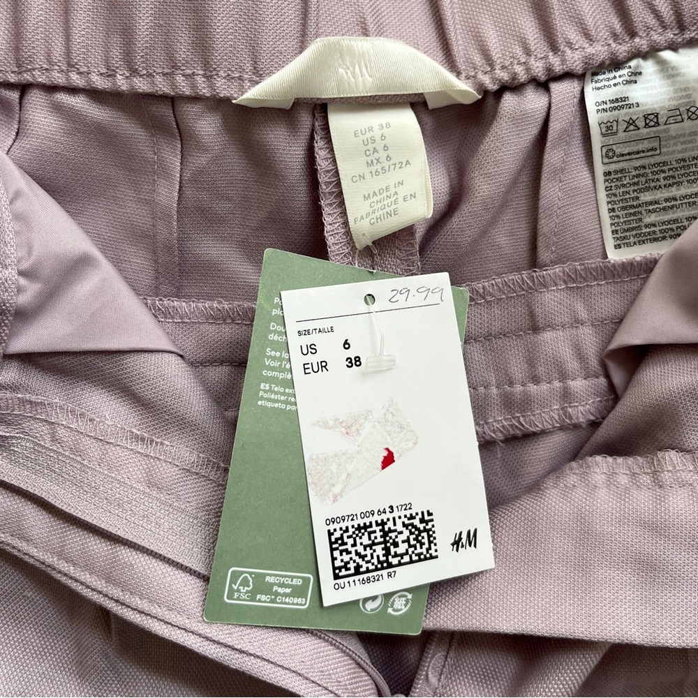H&M Lavender Pleated Cropped Pants - Picture 7 of 10